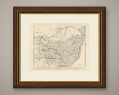 Antique Hobson Fox Hunting Map of Suffolk, Suffolk Hunt, circa 1870