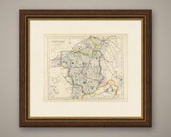 Antique Hobson Fox Hunting Map of Worcestershire, Albrighton Hunt, circa 1870