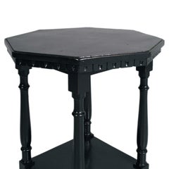Antique Hoctagonal Tuscany Black Walnut Side Coffee Table by Dini & Puccini