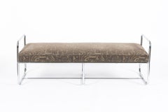 Antique Hoffmann Daybed Bench for Howell Art Deco Chrome Tubular Bench 1940s