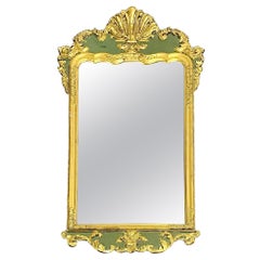 Miroir mural/console de style Hollywood Regency ancien, doré à la feuille et décoré de peinture