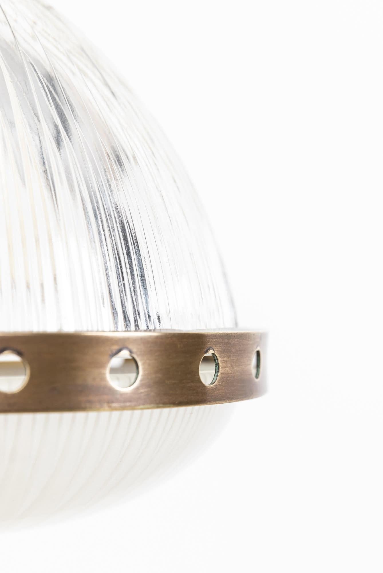 Pressed Antique Holophane 'Excellite' French Prismatic Glass Pendant Lamp, C.1920 For Sale