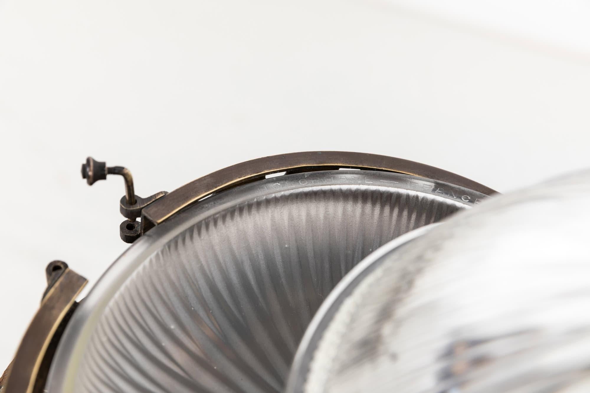 Early 20th Century Antique Holophane 'Excellite' French Prismatic Glass Pendant Lamp, C.1920 For Sale