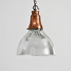 Antique Holophane Prismatic Church Pendant Light