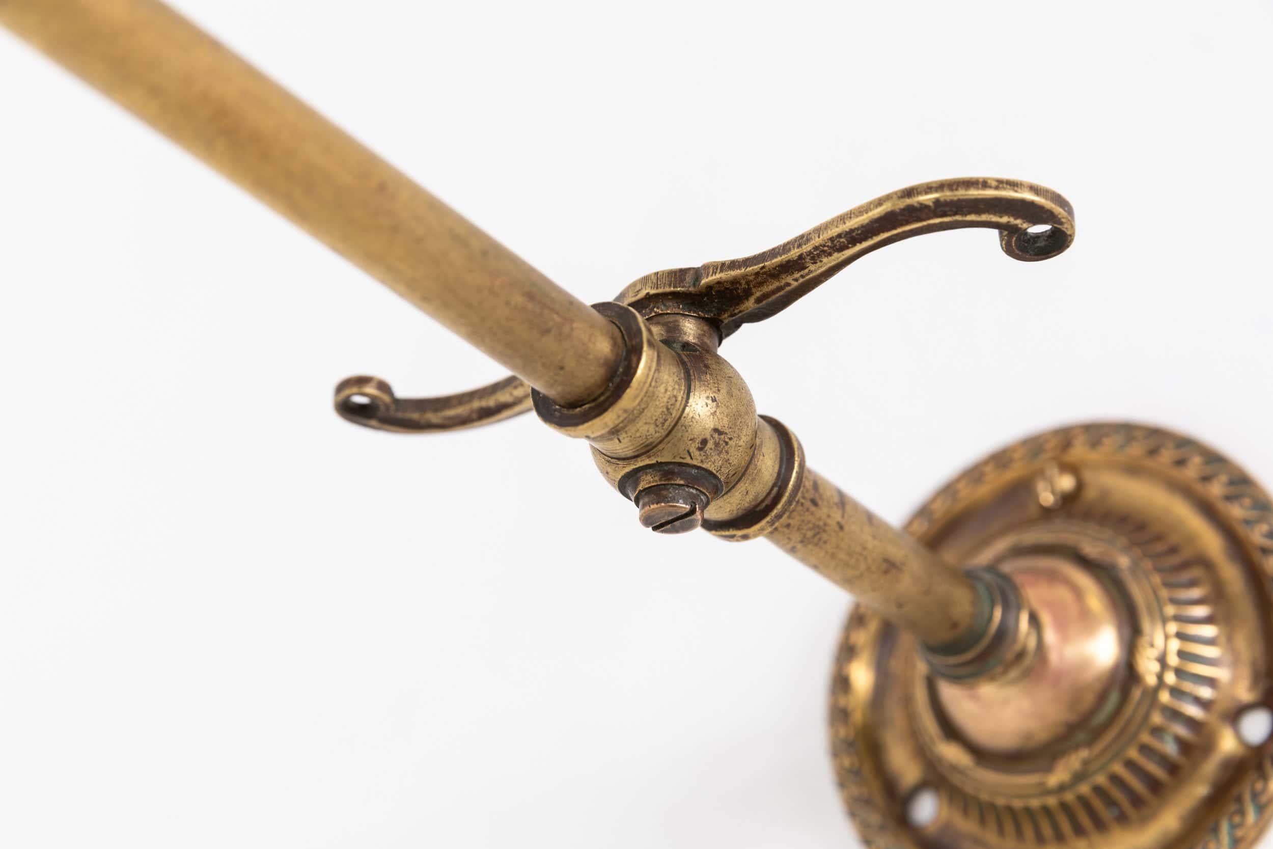Antique Holophane Prismatic Glass and Brass Former Gas Wall Lamp, c.1920 1