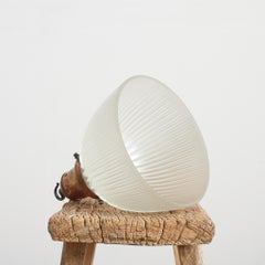 Antique Holophane Prismatic Glass Church Kitchen Island Brass Pendant Light