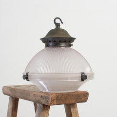 Antike Holophane Prismenglas Church Kitchen Island Pendelleuchte