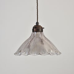 Antique Holophane Prismatic Glass Church Pendant Light