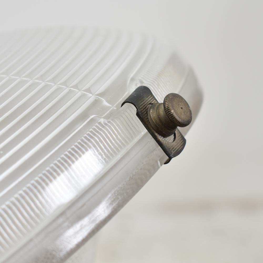 British Antique Holophane Ripple-Lite Pendant Light, High