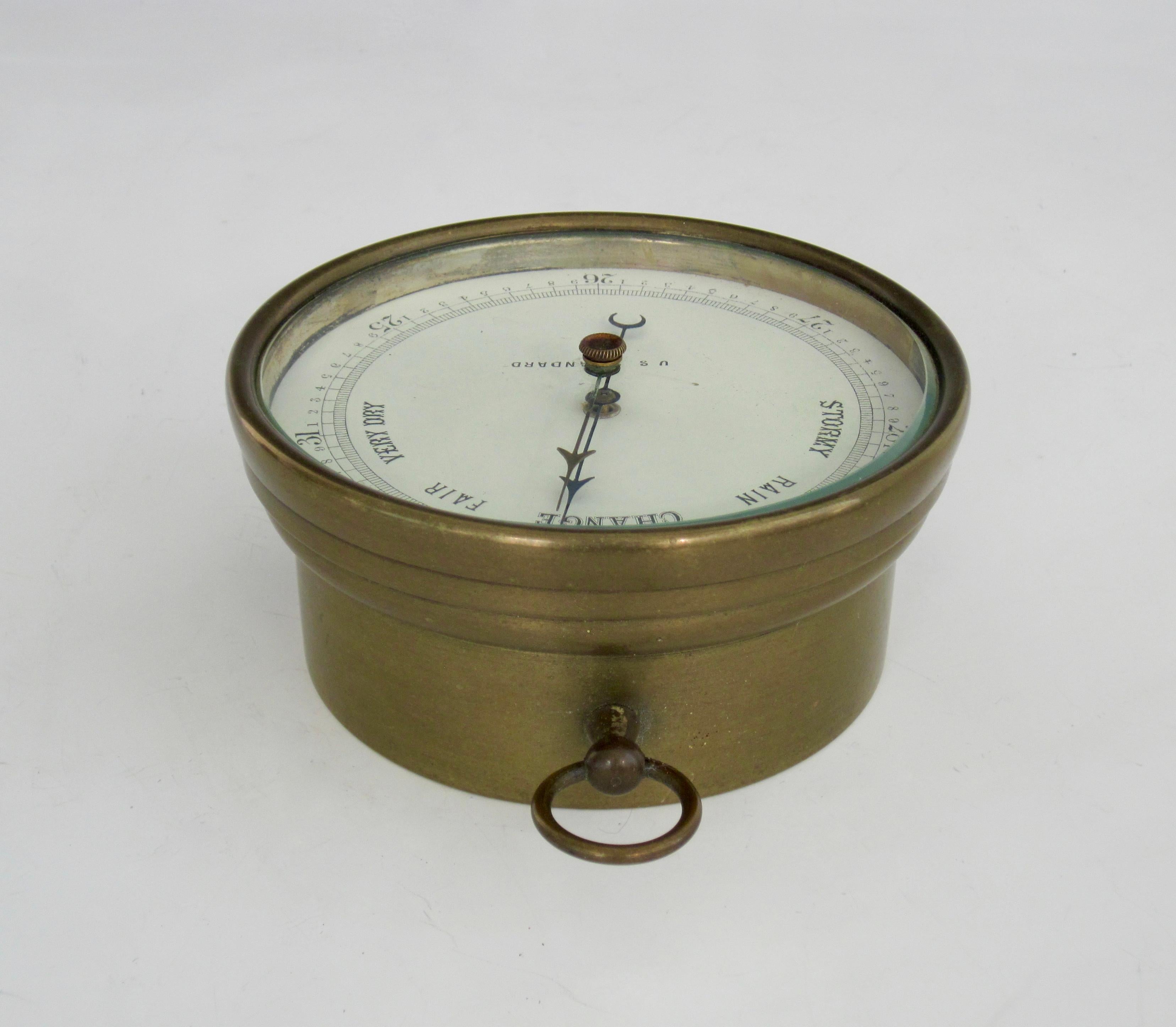 Antique Holosteric Brass Barometer In Good Condition In Ferndale, MI