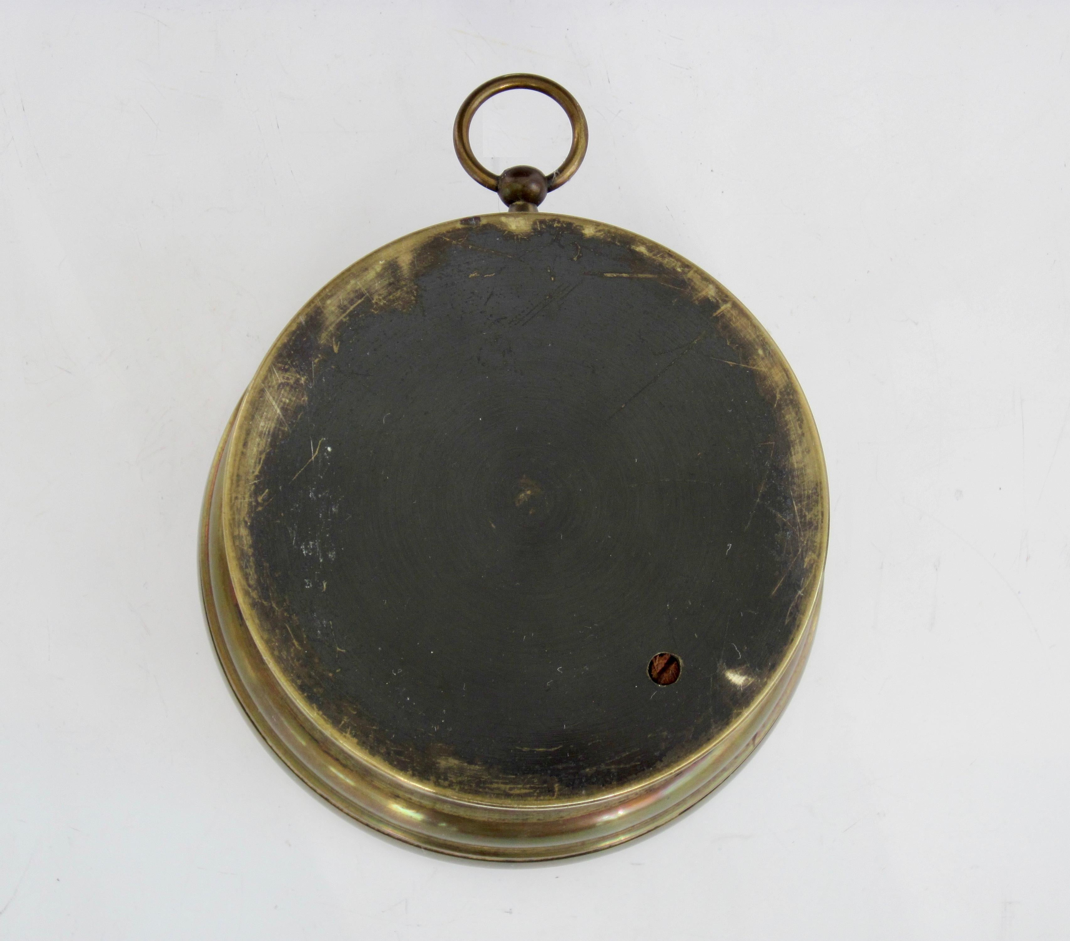 20th Century Antique Holosteric Brass Barometer