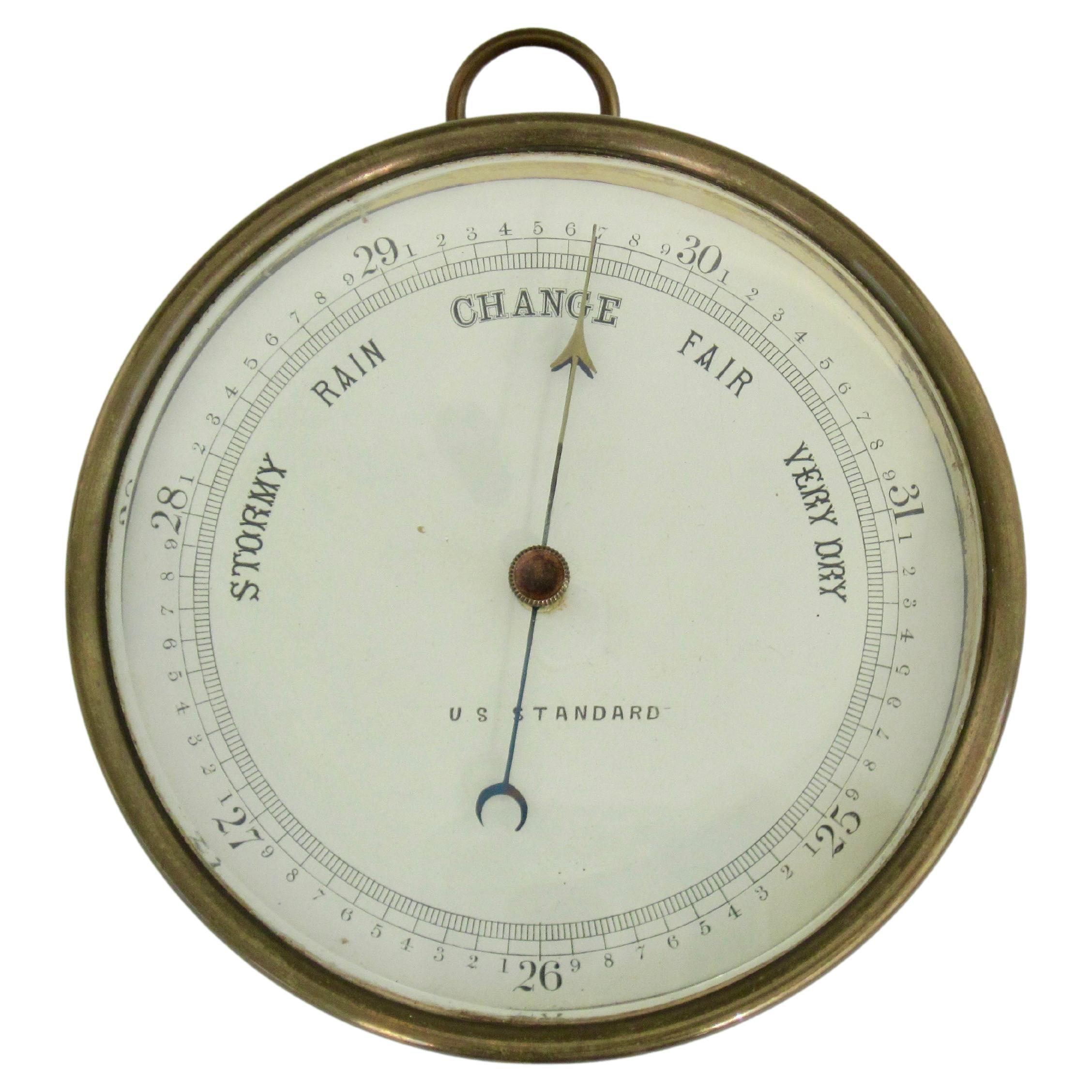 Antique Holosteric Brass Barometer
