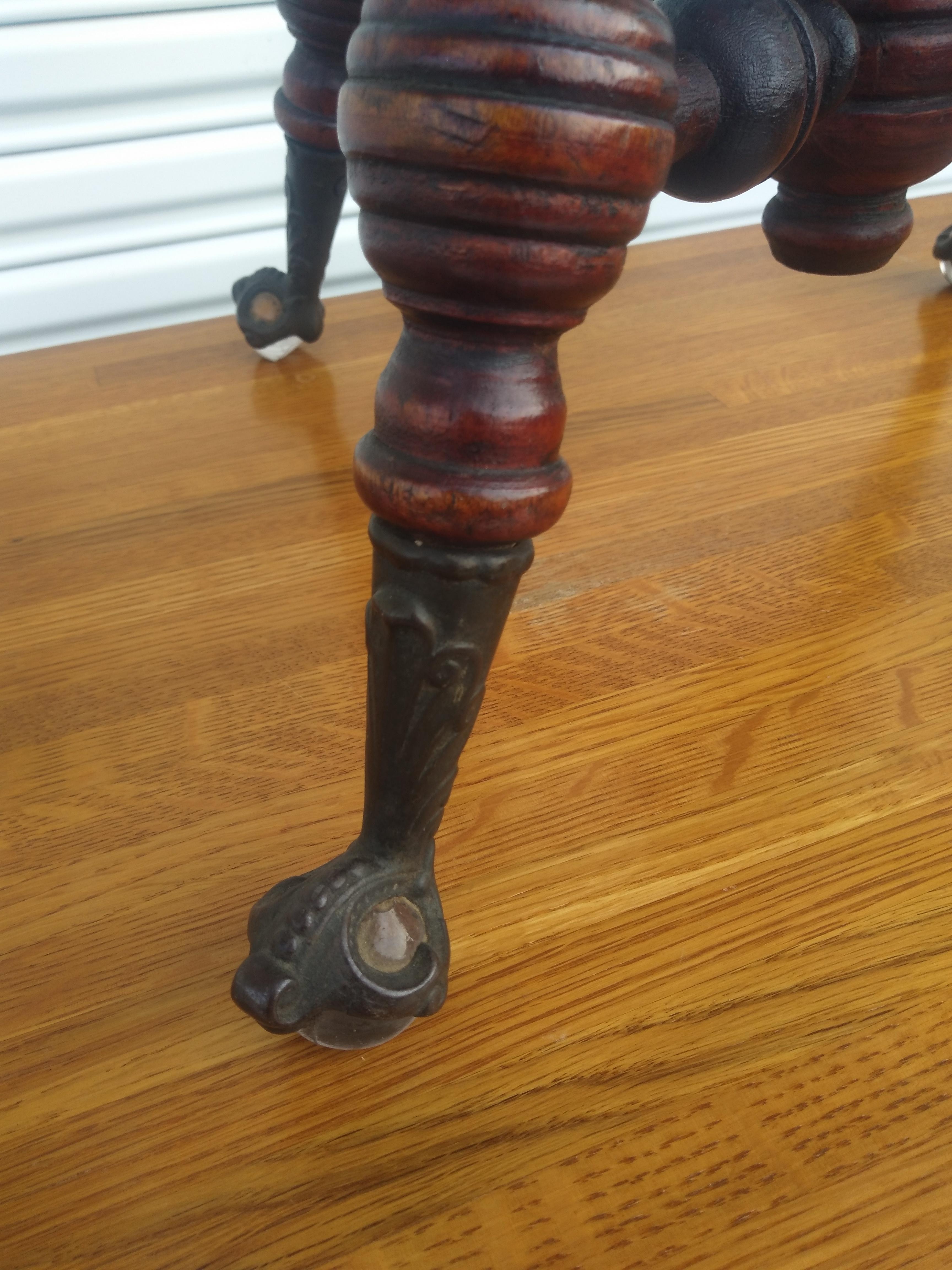 piano stool glass ball claw feet