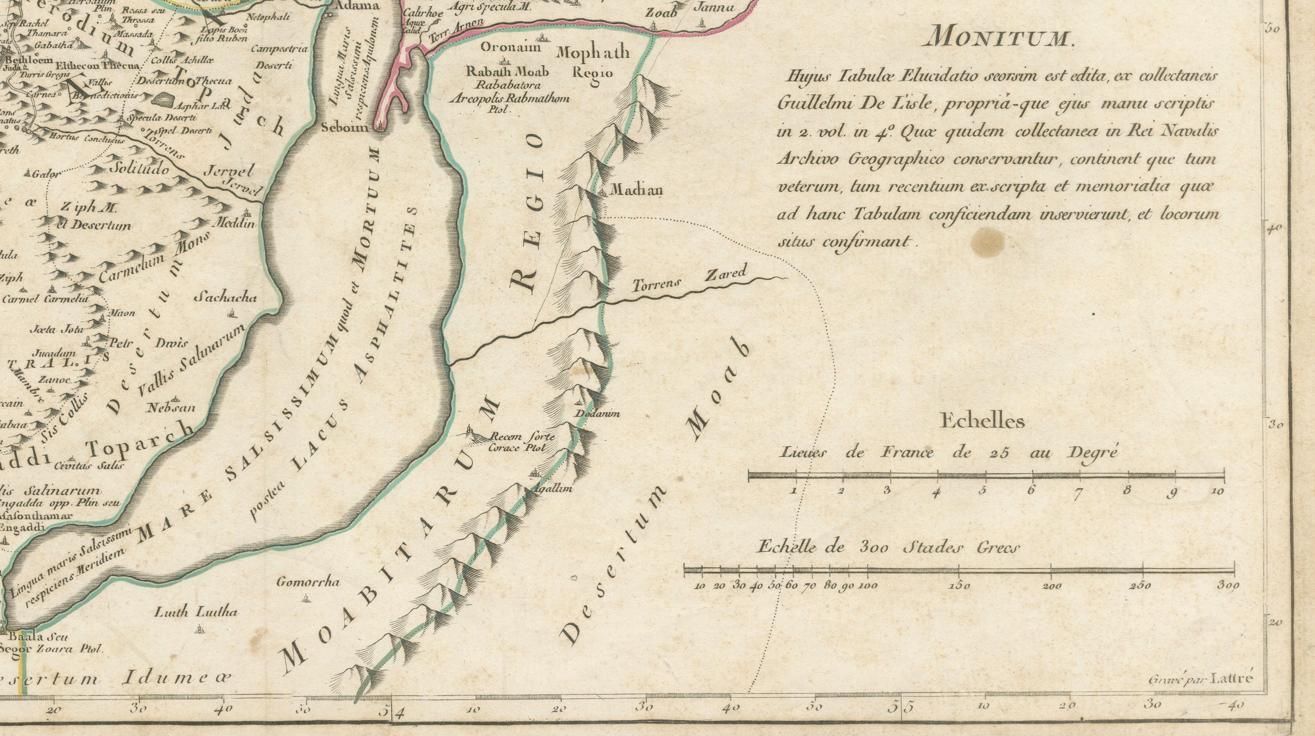 Antique Holy Land Map, Terrae Sanctae Tabula – Guillaume De L’Isle, 1782