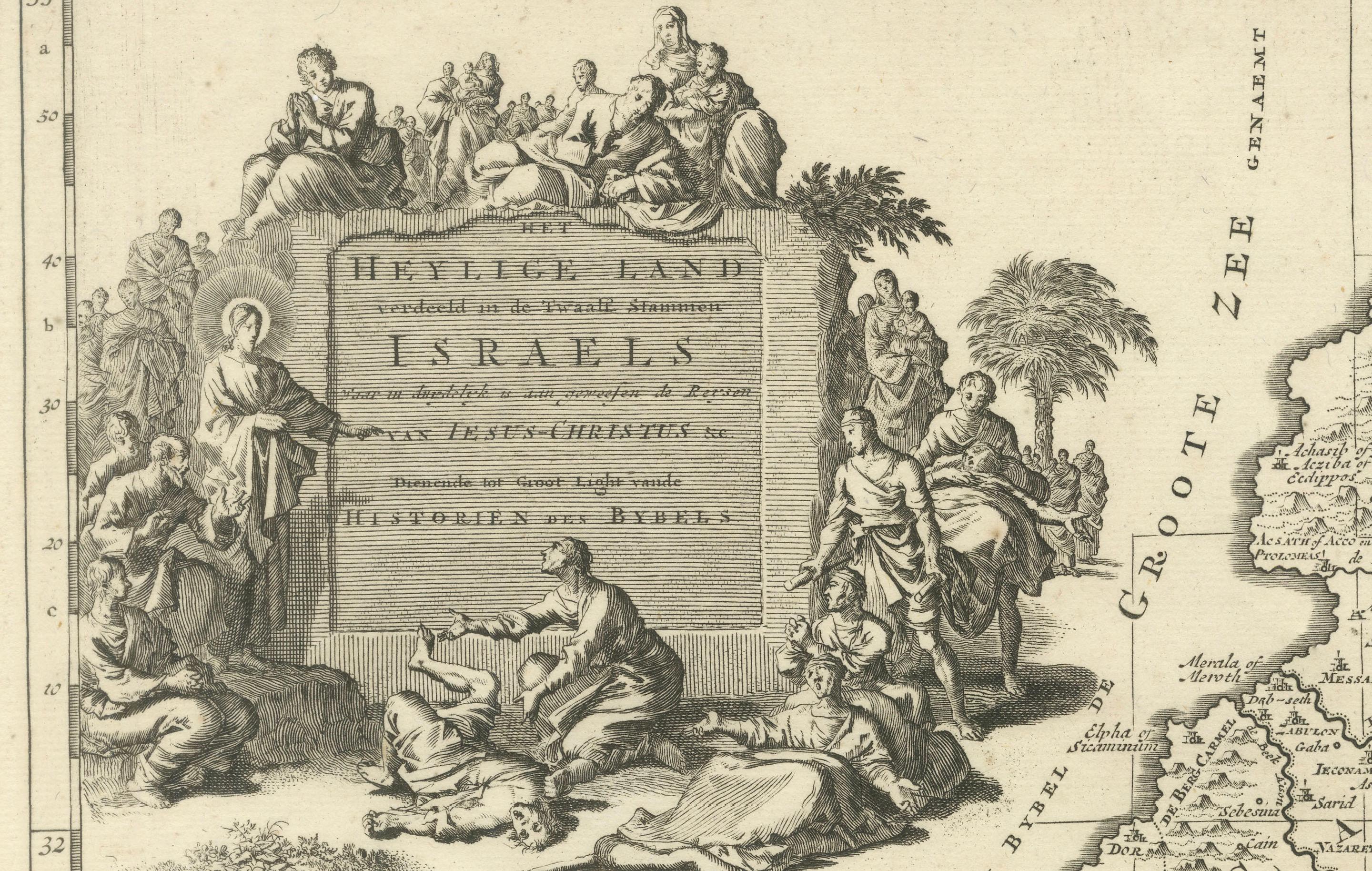 Antique Holy Land Map, Twelve Tribes of Israel – Covens & Mortier, c.1700