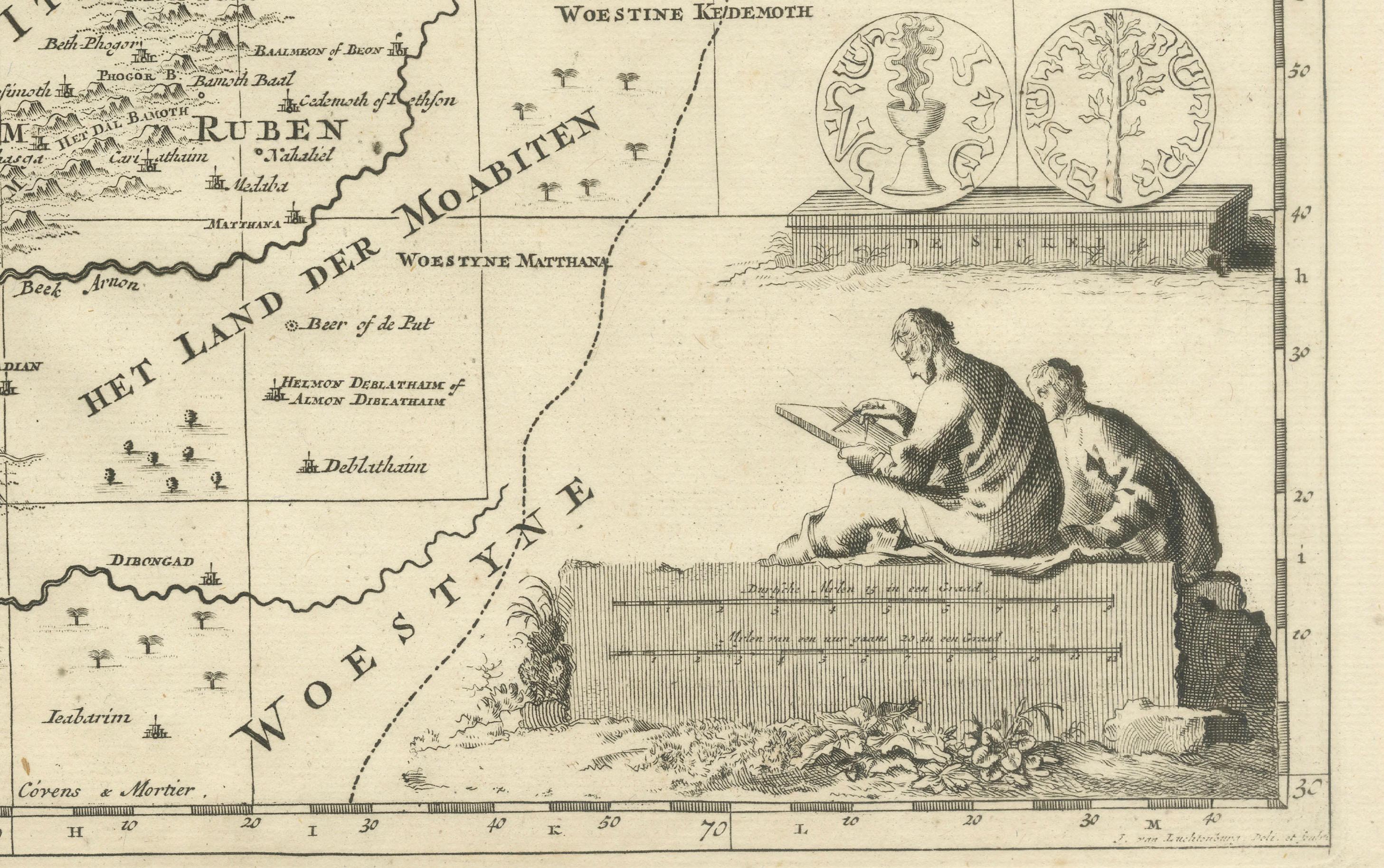 Antique Holy Land Map, Twelve Tribes of Israel – Covens & Mortier, c.1700
