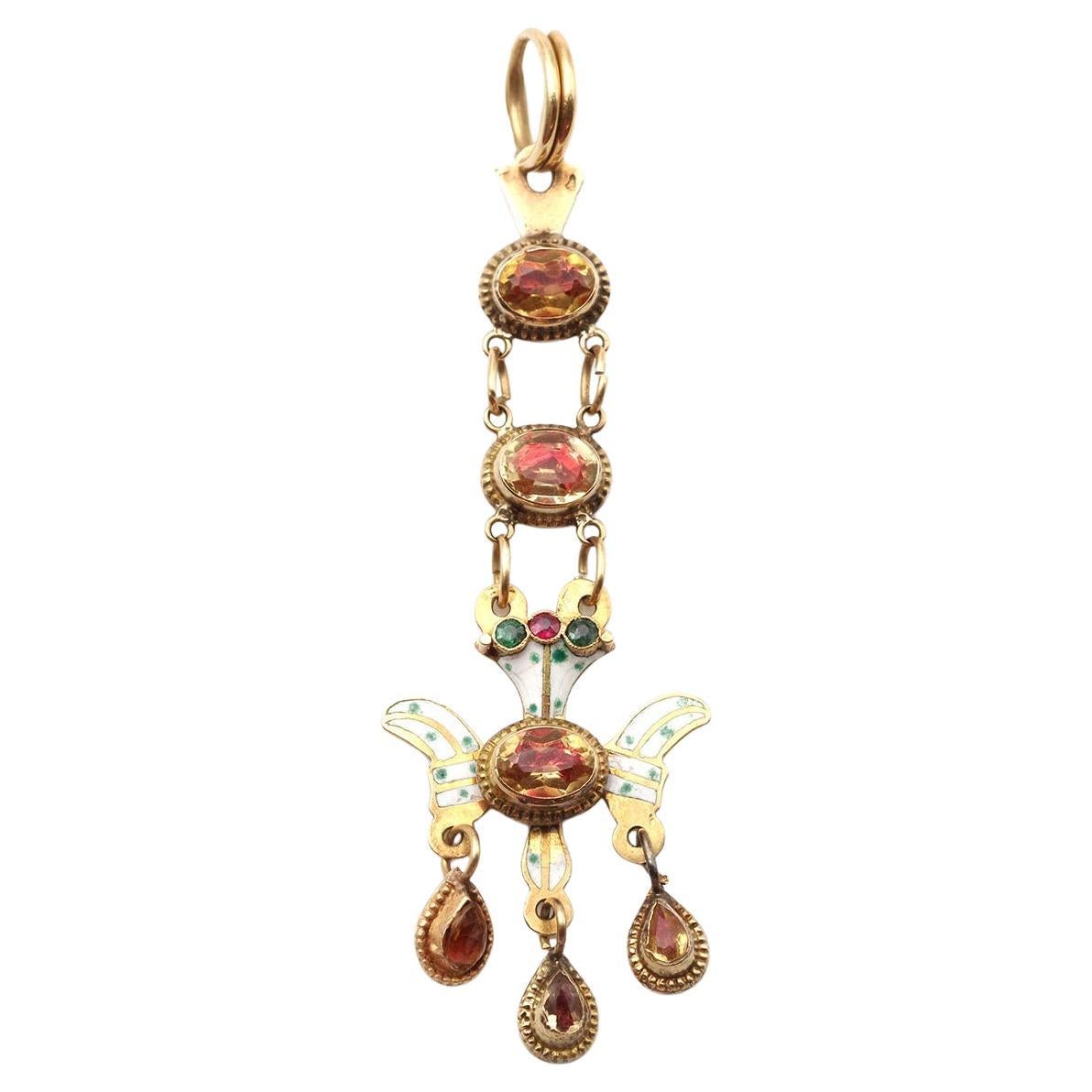 Antique Holy Spirit from Aurillac in 18k gold, Antique regional St-Esprit For Sale