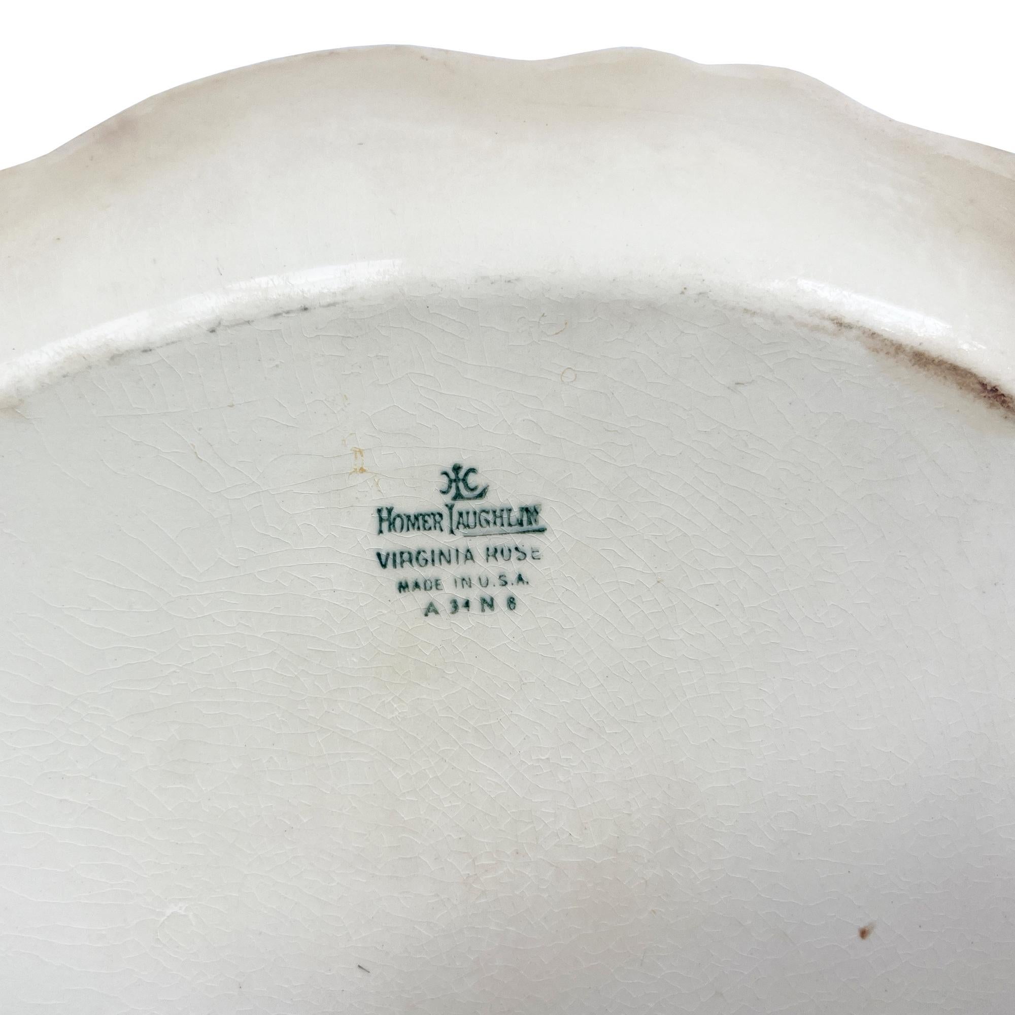 Victorien Ancien plat de service ovale Homer Laughlin 