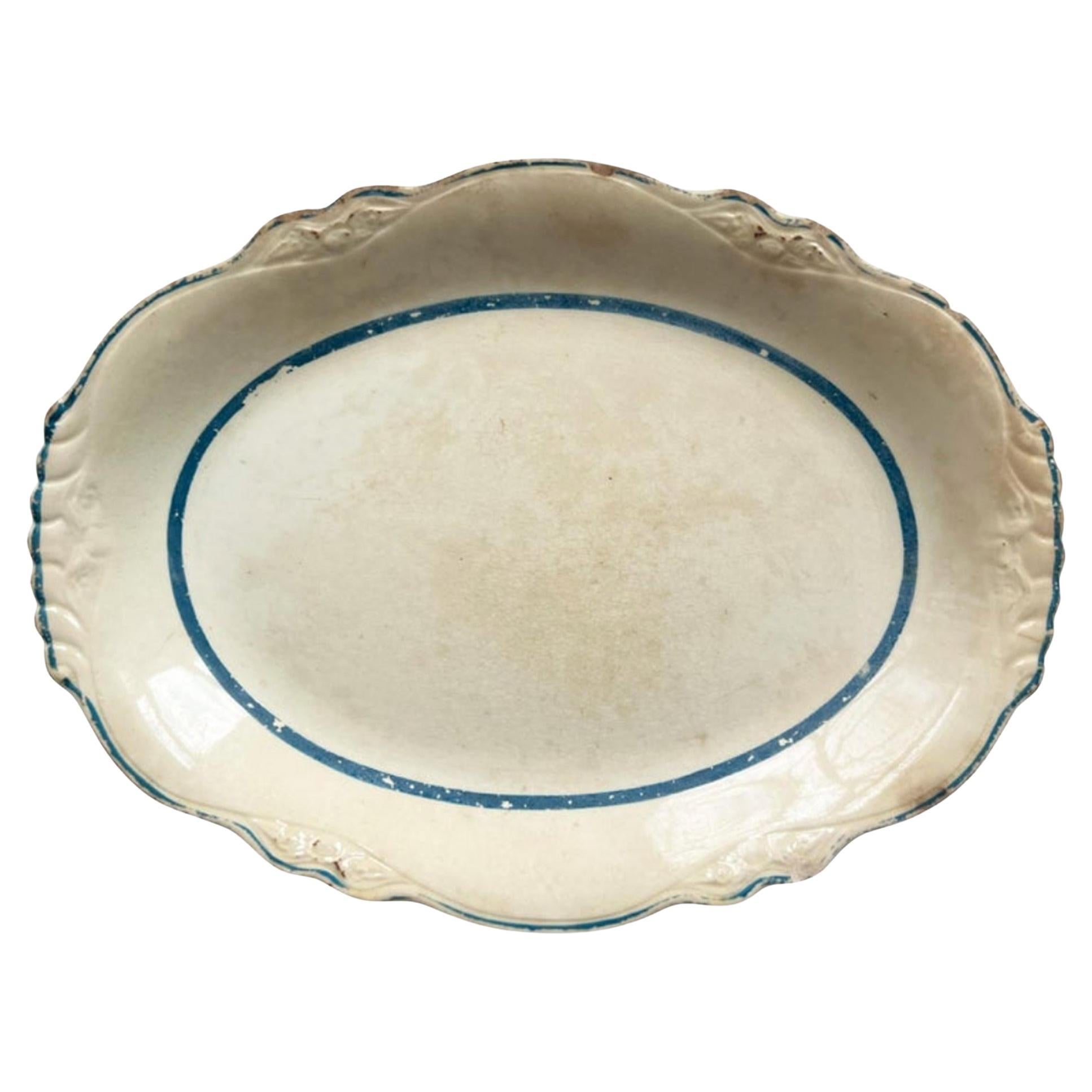 Antique Homer Laughlin “Virginia Rose” Oval Serving Platter – Blue Band Ironston