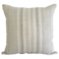 Antique Homespun Linen and Striped Grain Sack Pillow