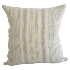 Antique Homespun Linen and Striped Grain Sack Pillow