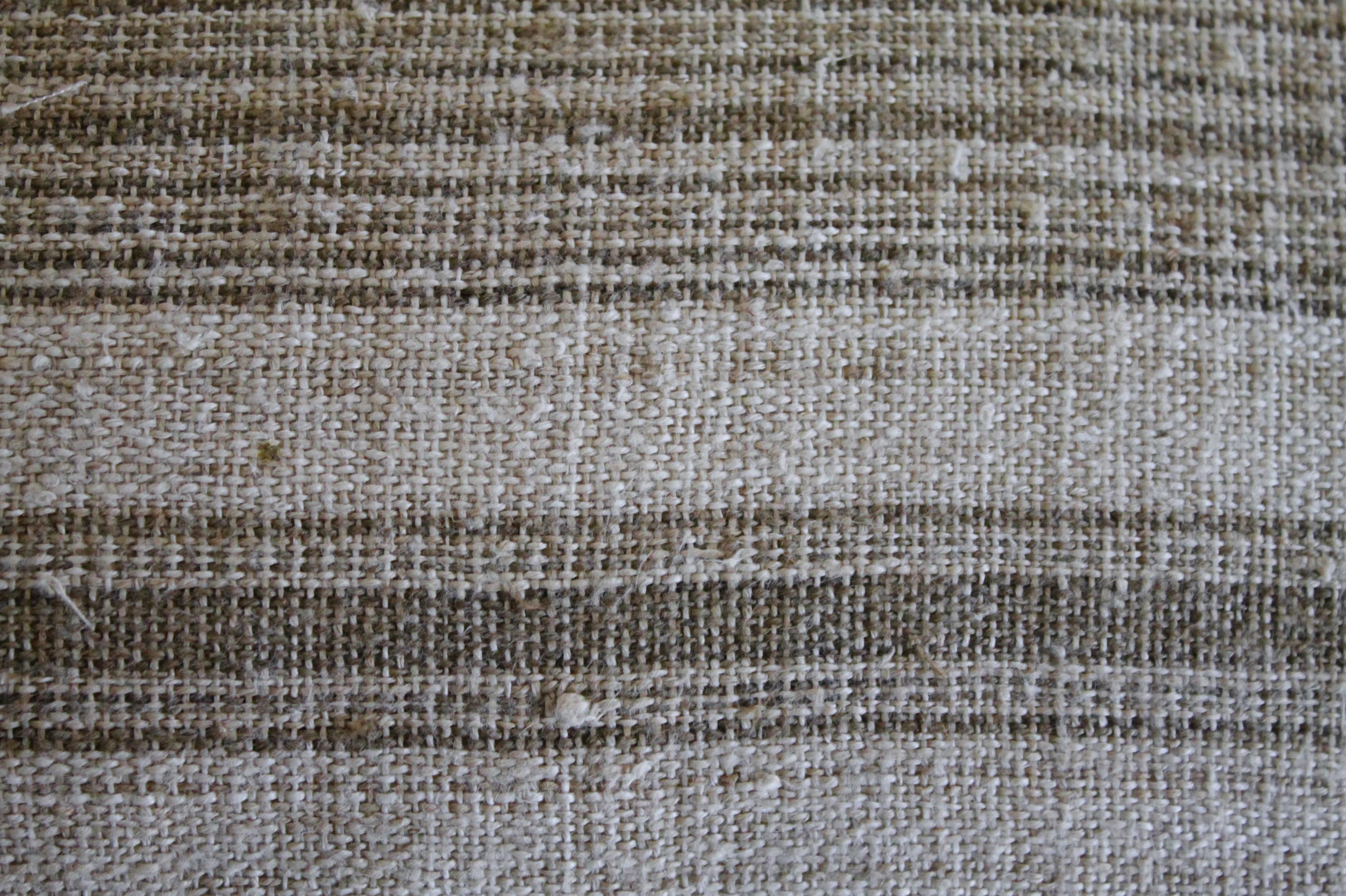 Antique Homespun Linen Pillows in Natural and Brown Stripe 1