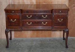 Antique Honduras Hardwood Dressing Table Lion Hair Paw Carved Feet Part of Suite