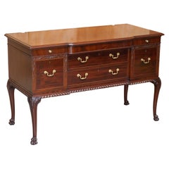 Antique Honduras Hardwood Dressing Table Lion Hair Paw Carved Feet Part of Suite