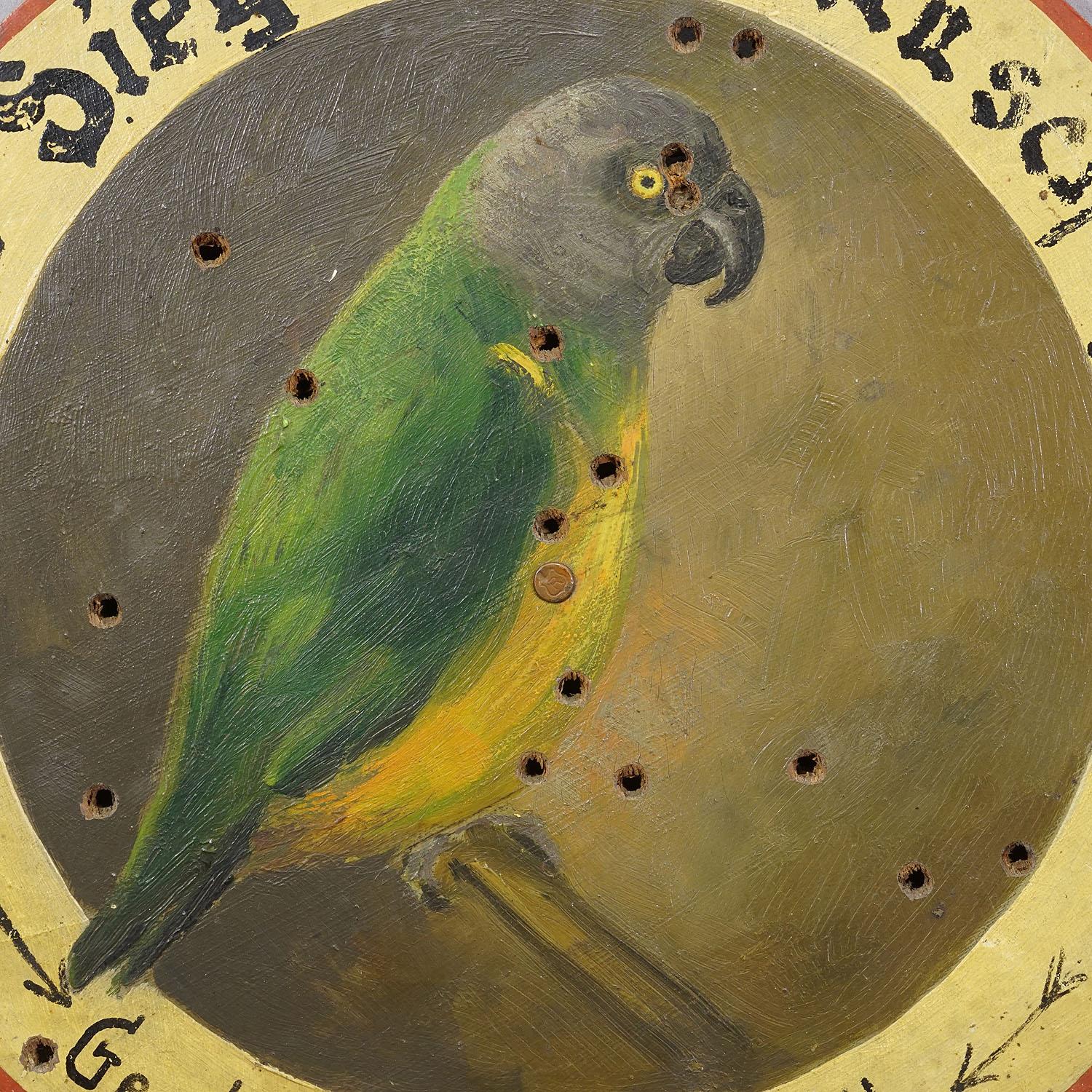 Country Antique Honor Shooting Target with Black-Headed Parrot, Germany 1933 For Sale