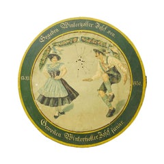 Antique Honor Target with Bavarian Dancing Couple, Germany 1930