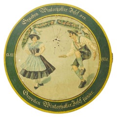 Antique Honor Target with Bavarian Dancing Couple, Germany 1930