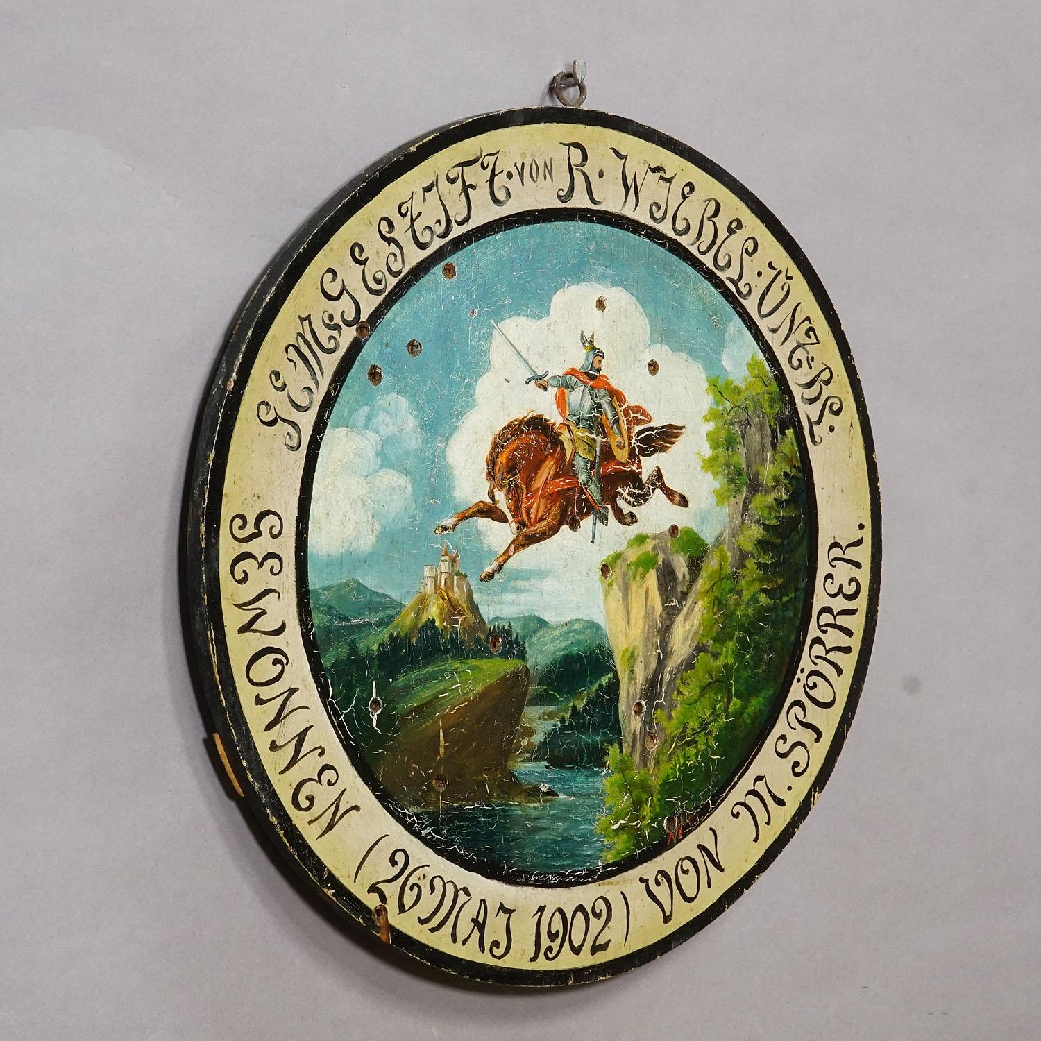 Antique Honor Target with Knight and Castle 1902 (Frühes 20. Jahrhundert) im Angebot