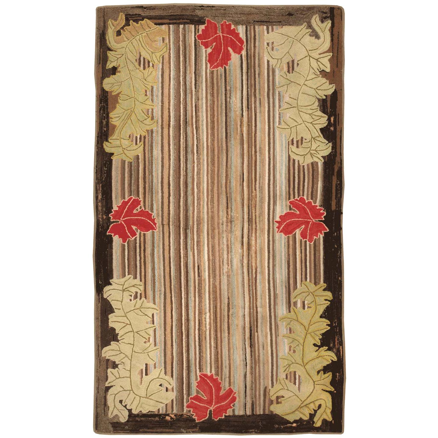 Nazmiyal Collection Antique Hooked American Rug. Size: 4 ft 5 in x 7 ft 9 in