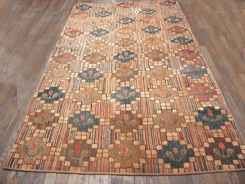 Antique Hooked rug, size: 4' 4'' x 8' 4''.