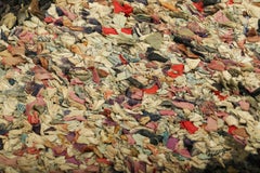 Antique Hooked Rug with Abstract Multicolor Patterns  Rug & Kilim