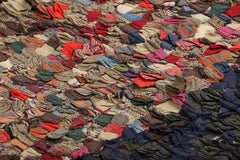 Antique Hooked Rug with Abstract Polychromatic Patterns  Rug & Kilim