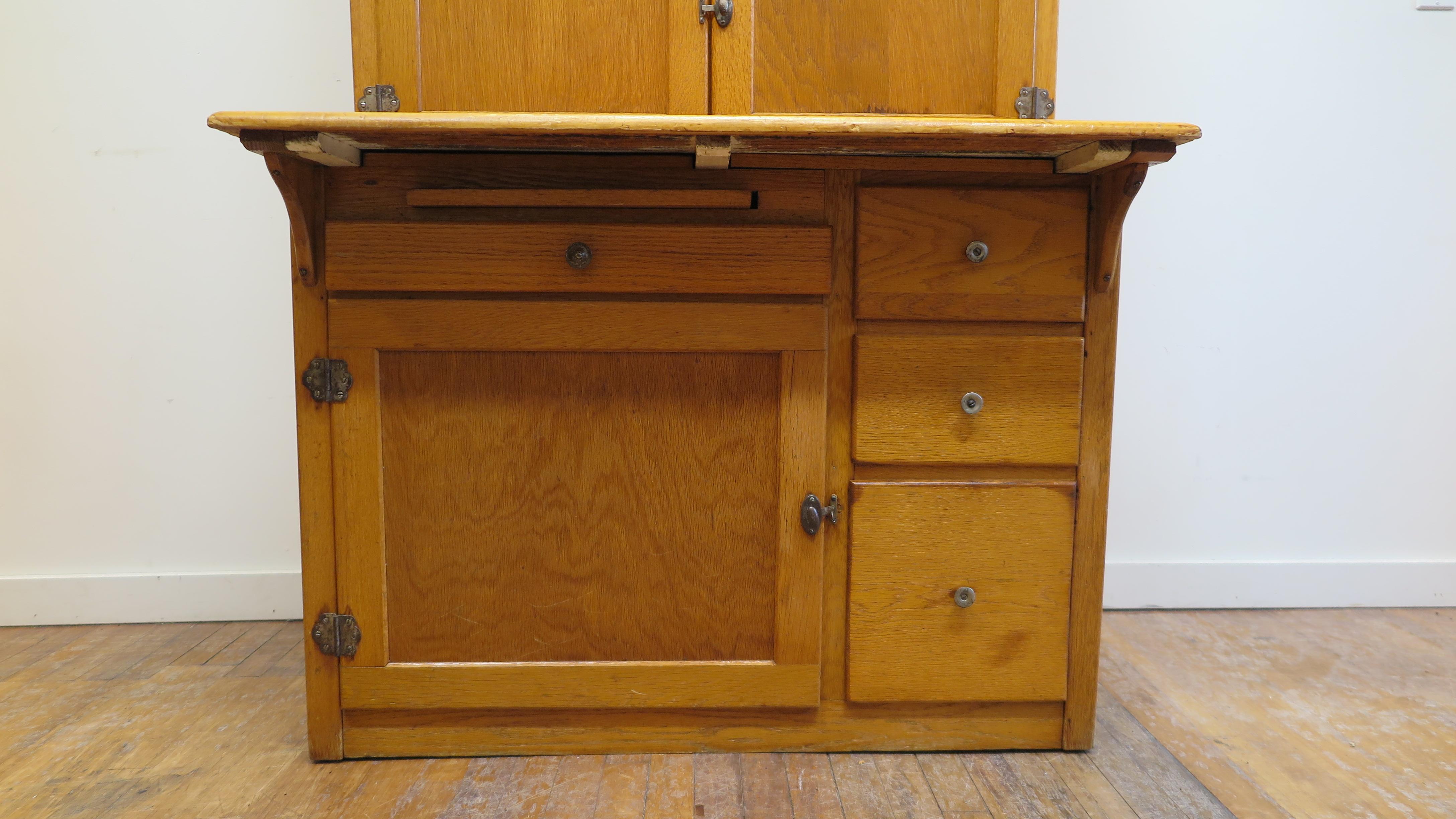 Oak Antique Hoosier Cabinet