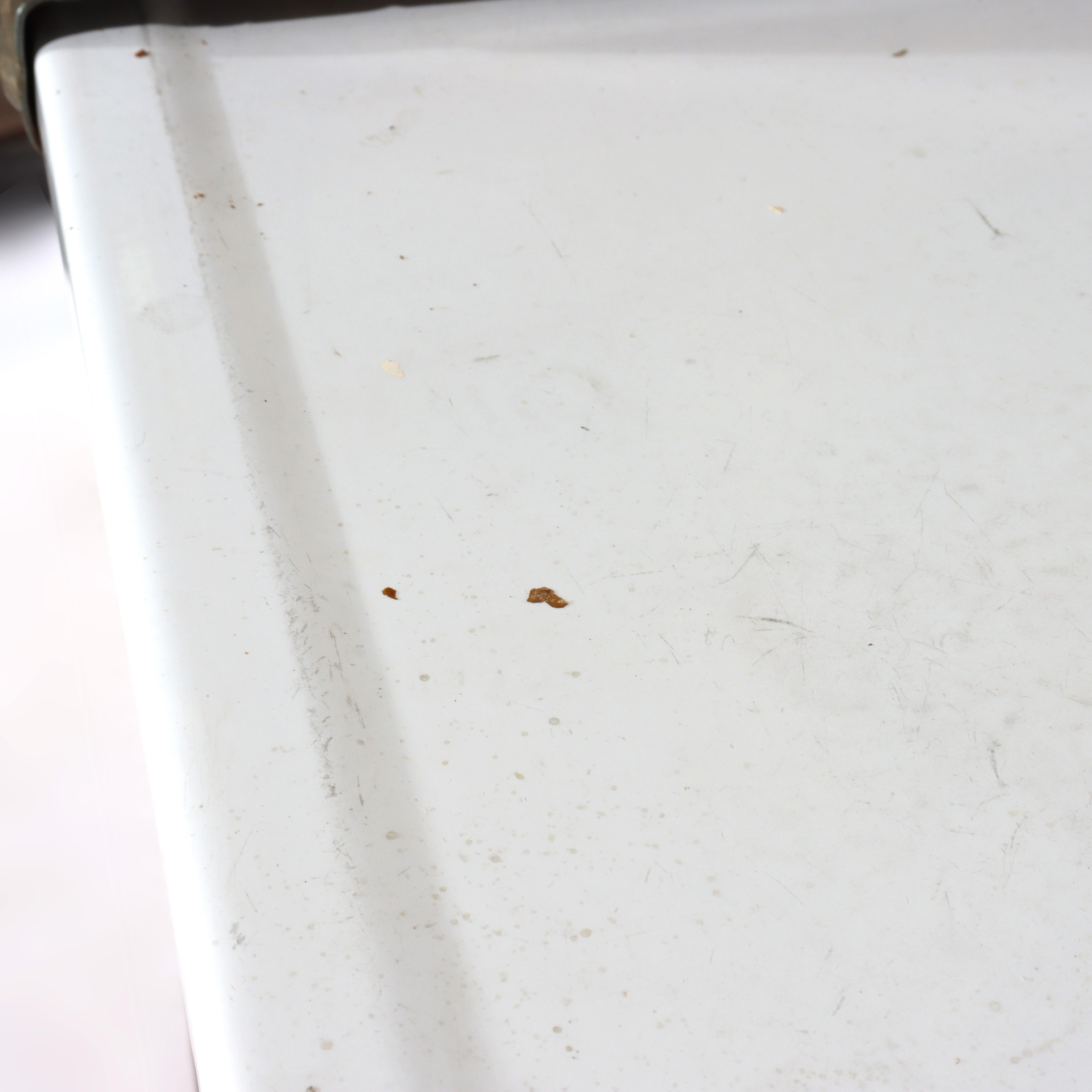 Antike Hoosier Eiche Porzellan Top Schrank mit Spiegel Unsigne im Angebot 8