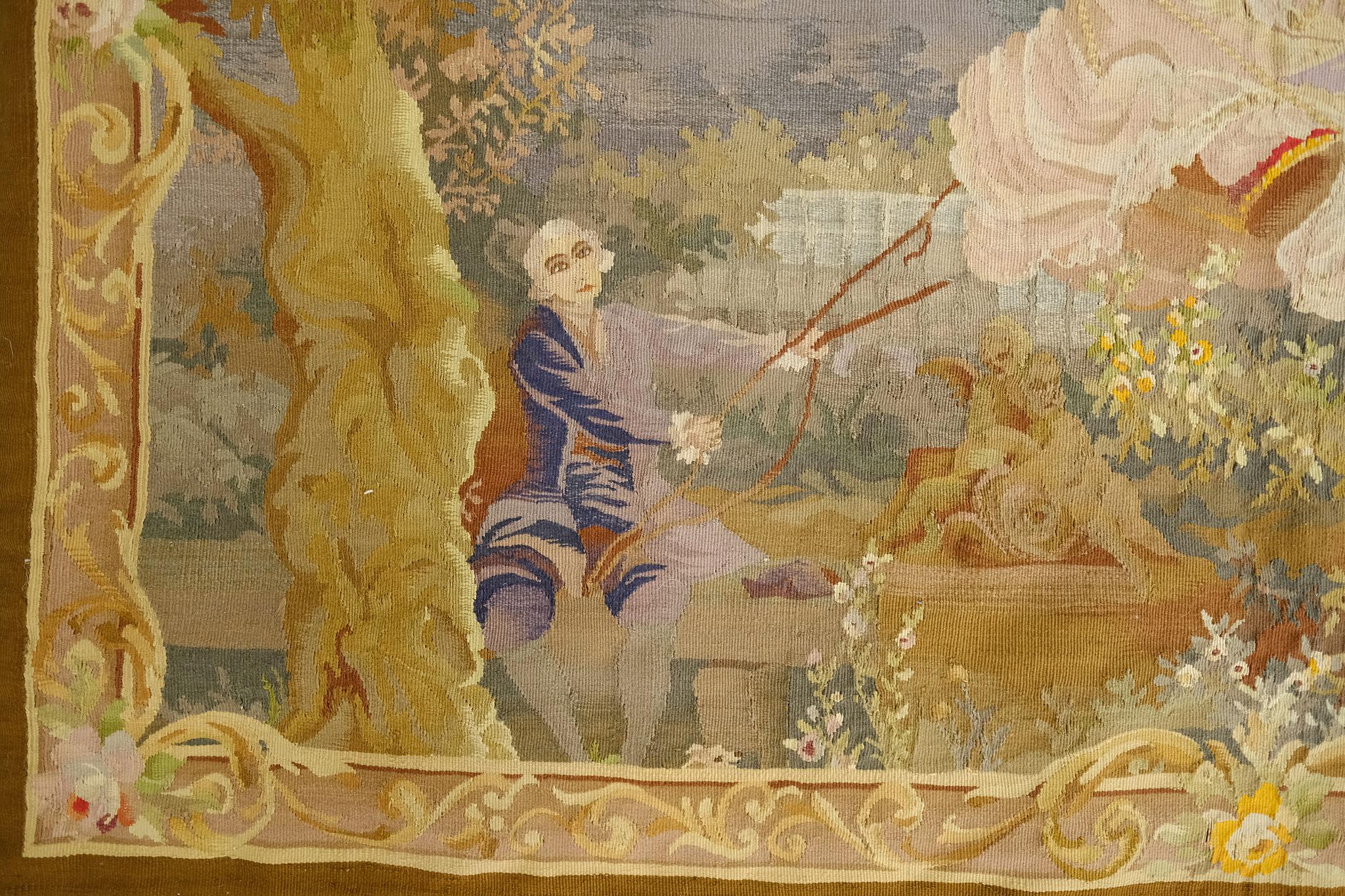 Antiker horizontaler französischer Wandteppich (Spätes 19. Jahrhundert) im Angebot