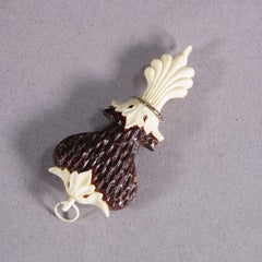 Antique Horn Snuff Box with Hunting Scene Early 19th Century