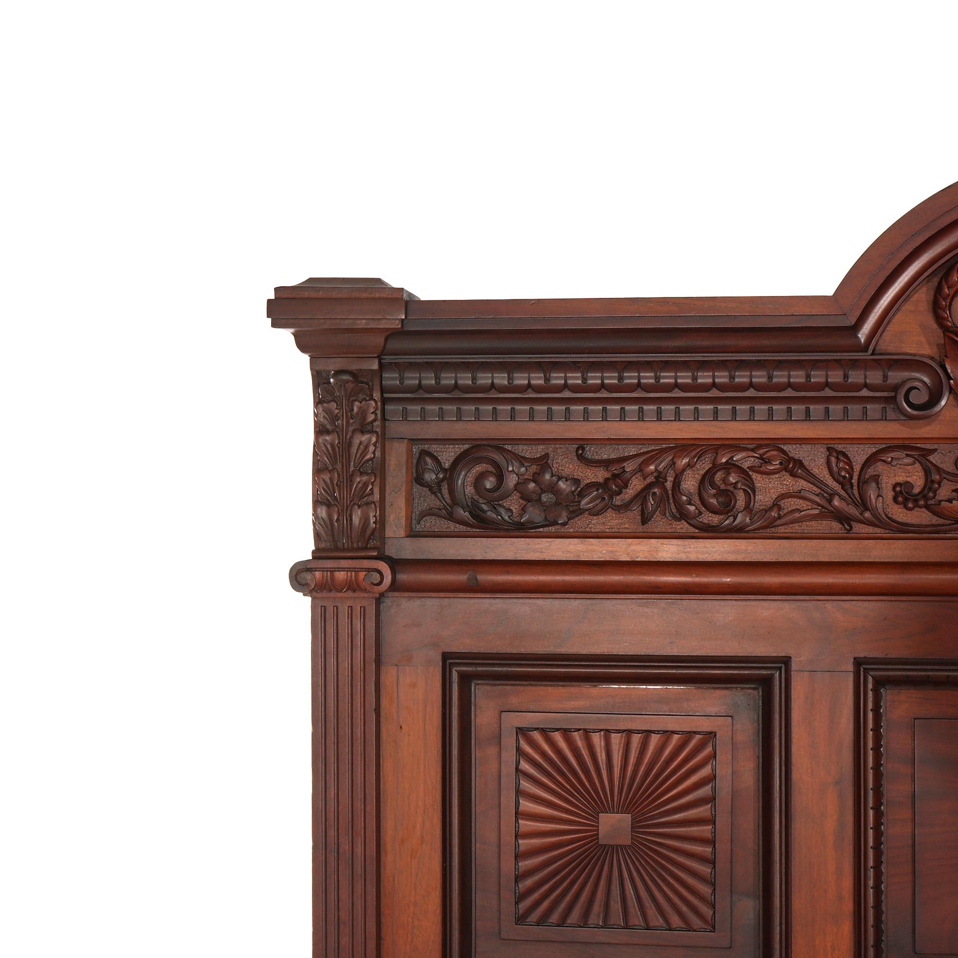 Antique Horner Figural Carved Mahogany Bedroom Set, Dresser & Full Size Bed 3