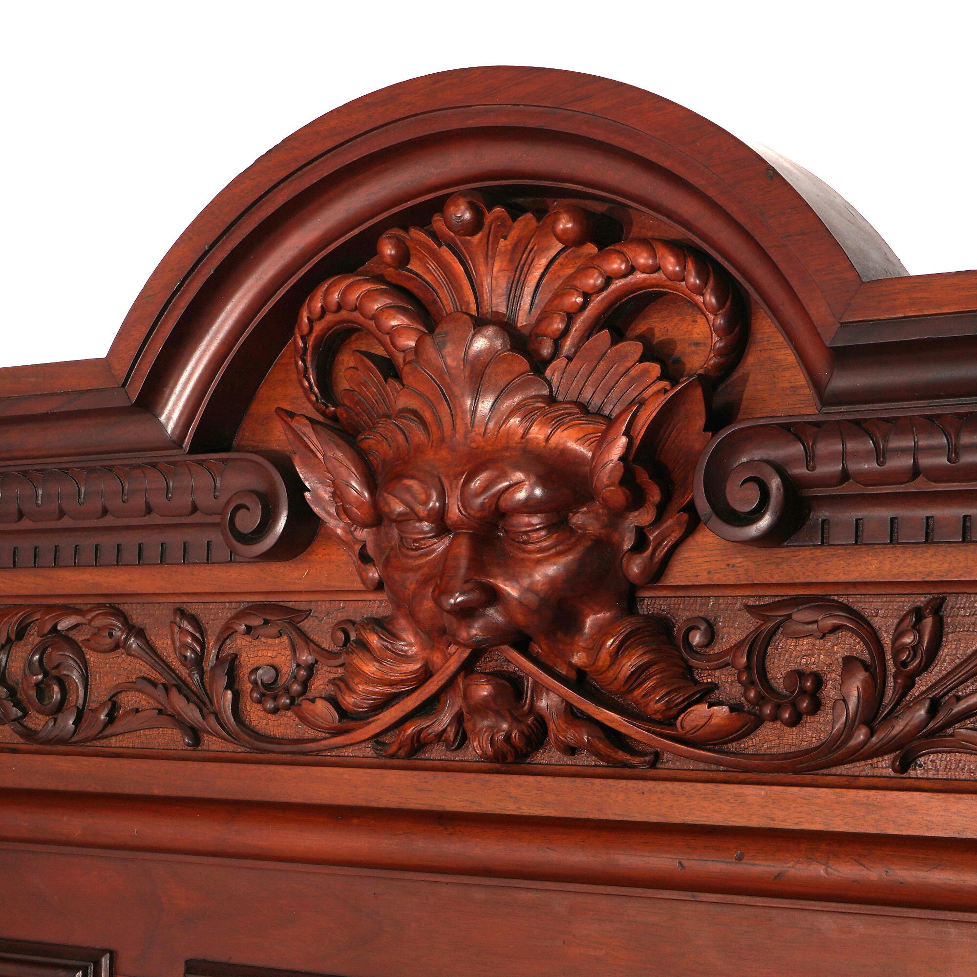 Antique Horner Figural Carved Mahogany Bedroom Set, Dresser & Full Size Bed 9