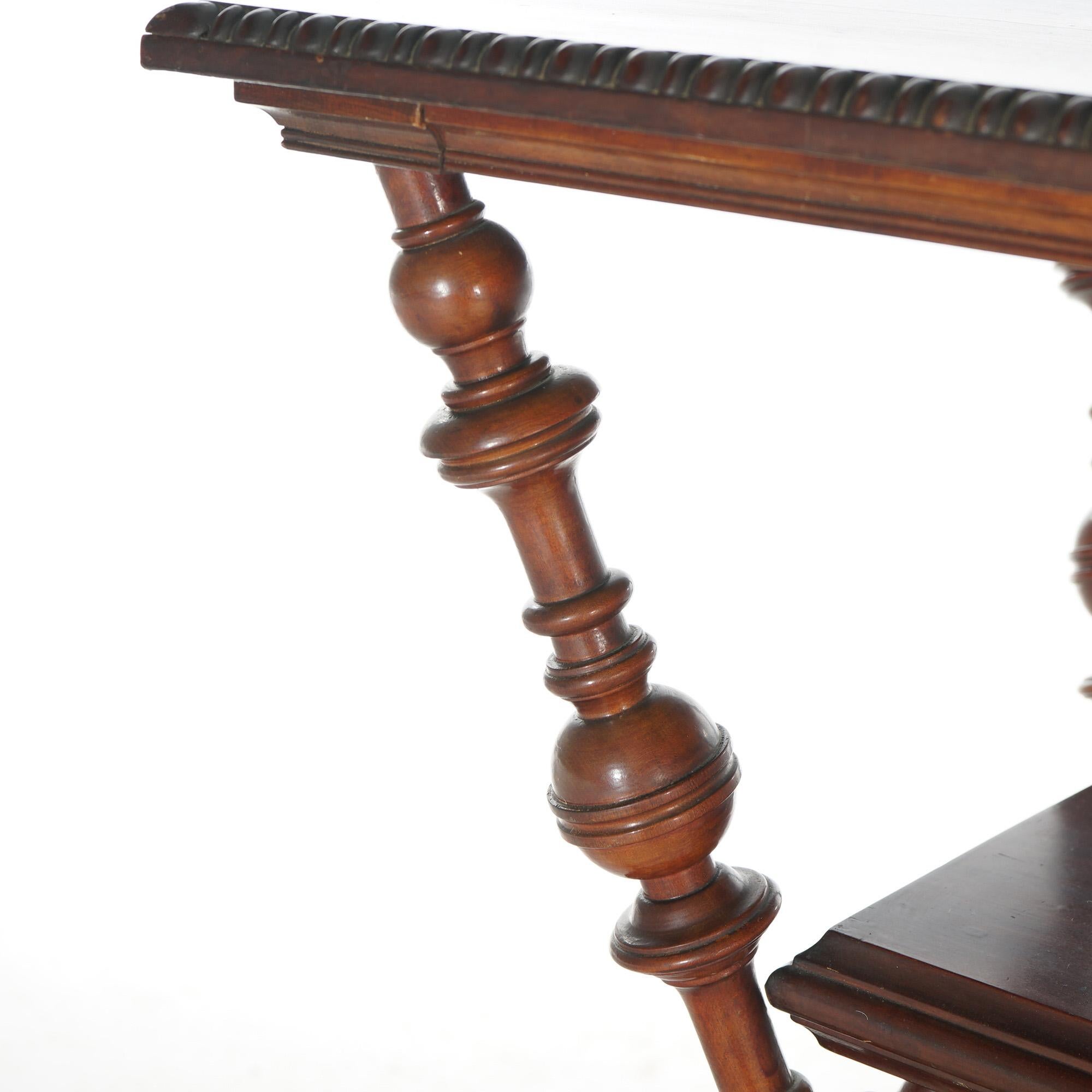 Antique Horner or Hunzinger Style Mahogany Ball & Claw Foot Parlor Table c1890 2