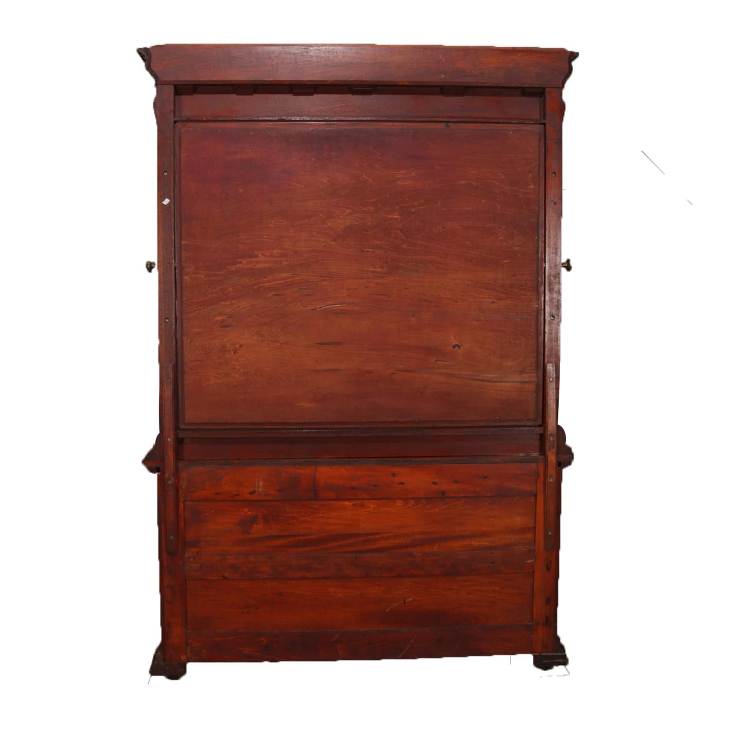 Biseauté Ancienne commode et miroir en acajou sculpté de l'école Horner, vers 1900 en vente
