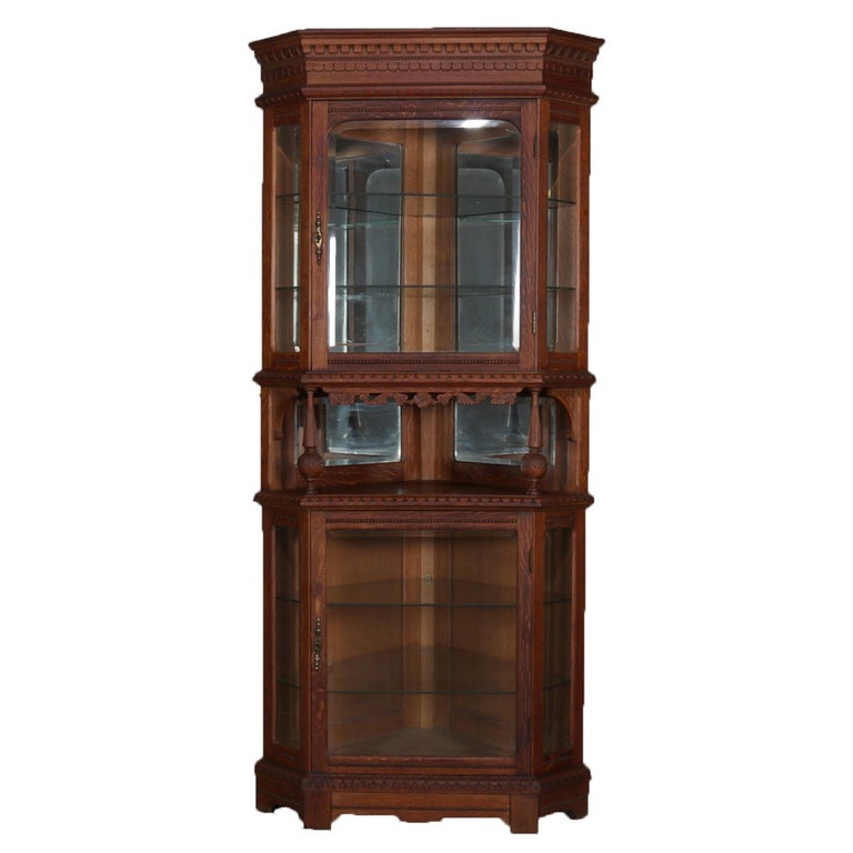 Eckschrank Eiche Antik