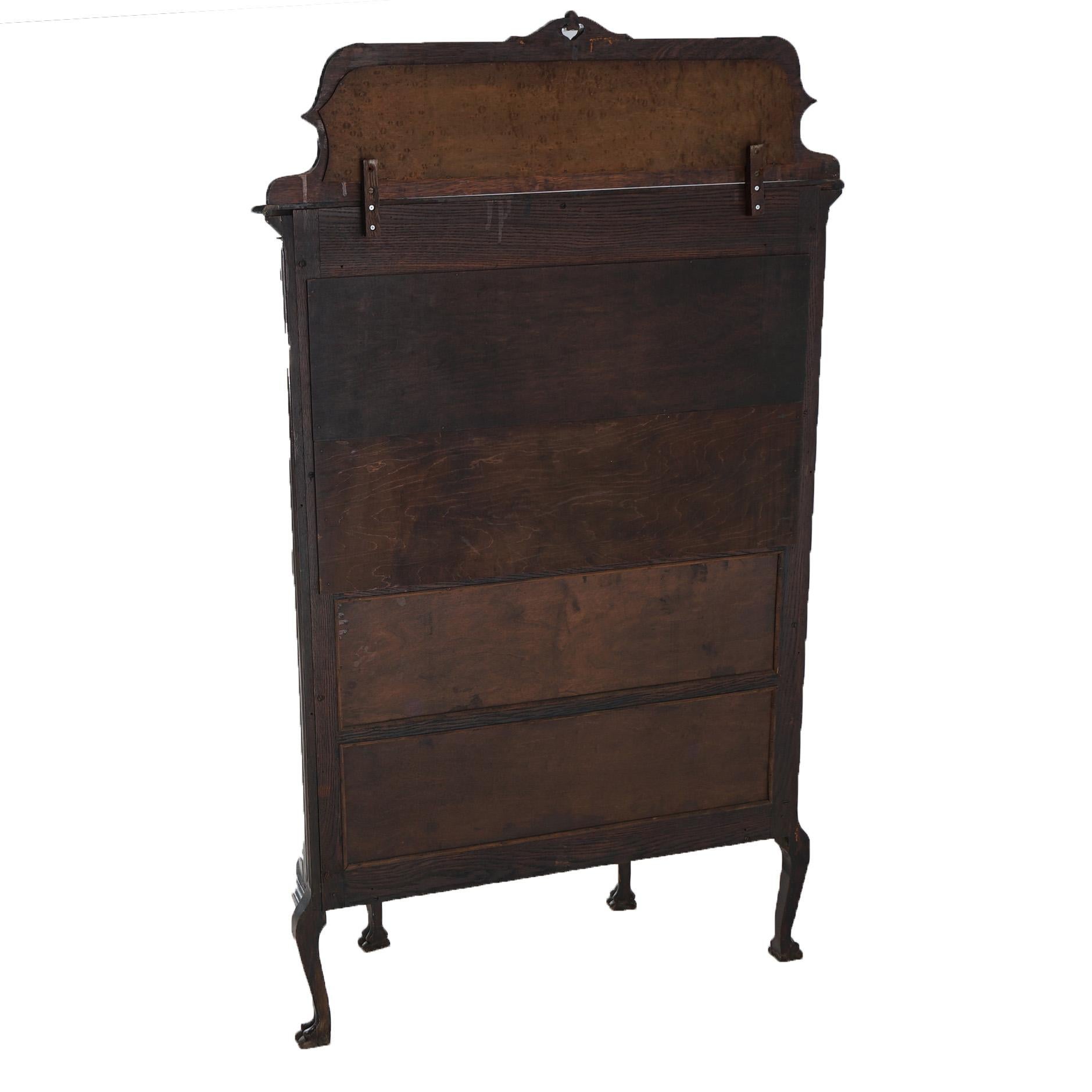 antique hutch with curved glass doors