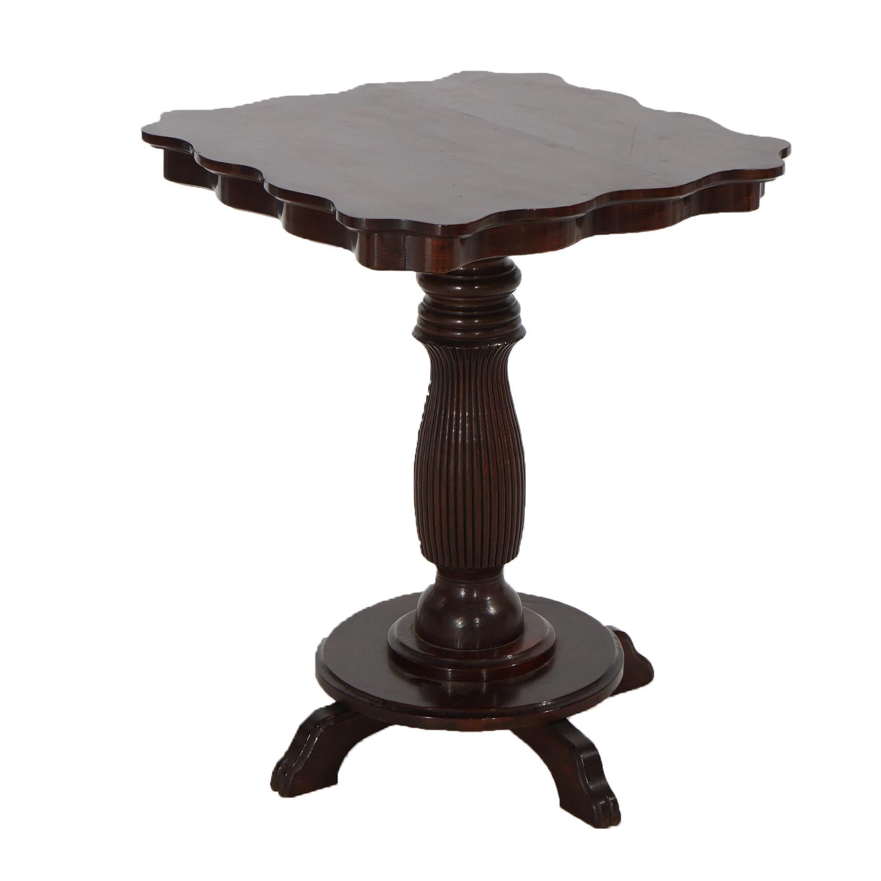 Antiguo Pedestal de Roble Tallado de la Escuela Horner C1910