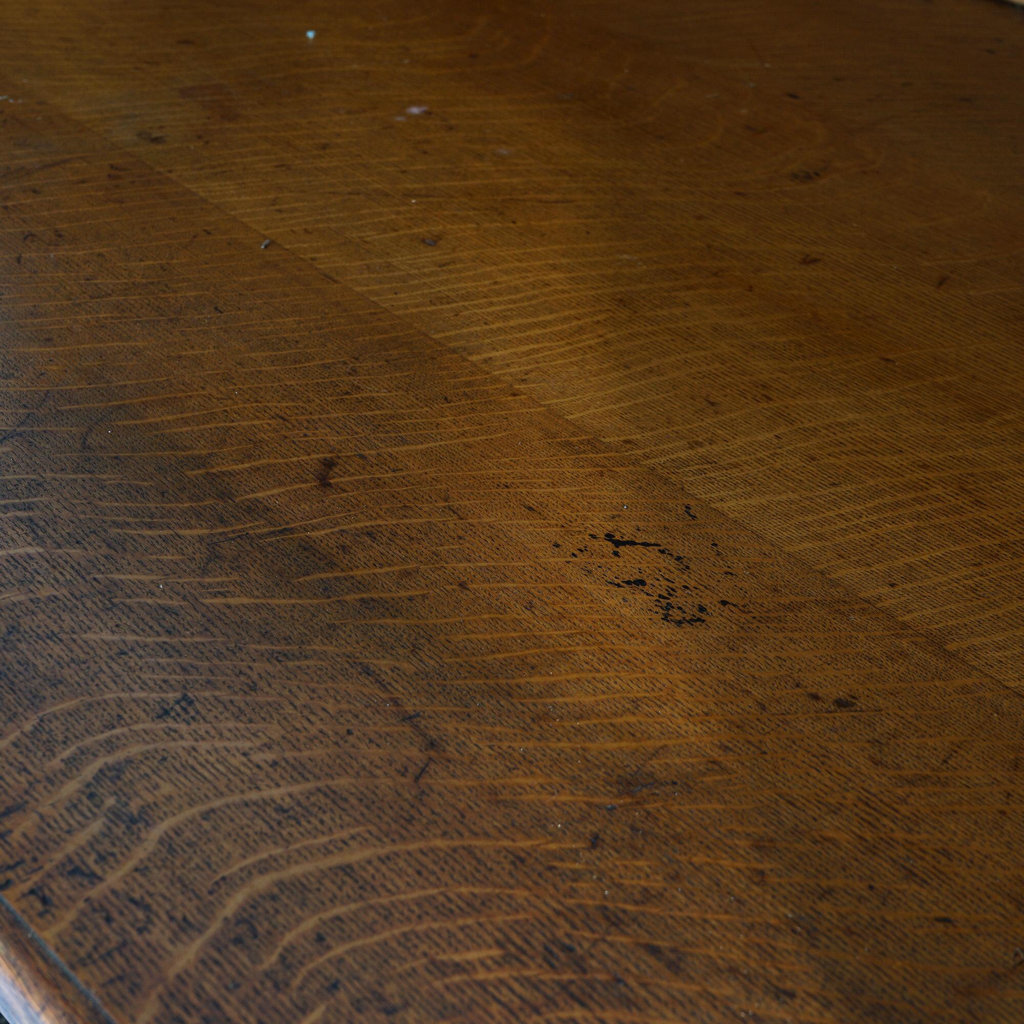 Antique Horner School Carved Oak S-Roll Top Desk with Full Interior c1900 9