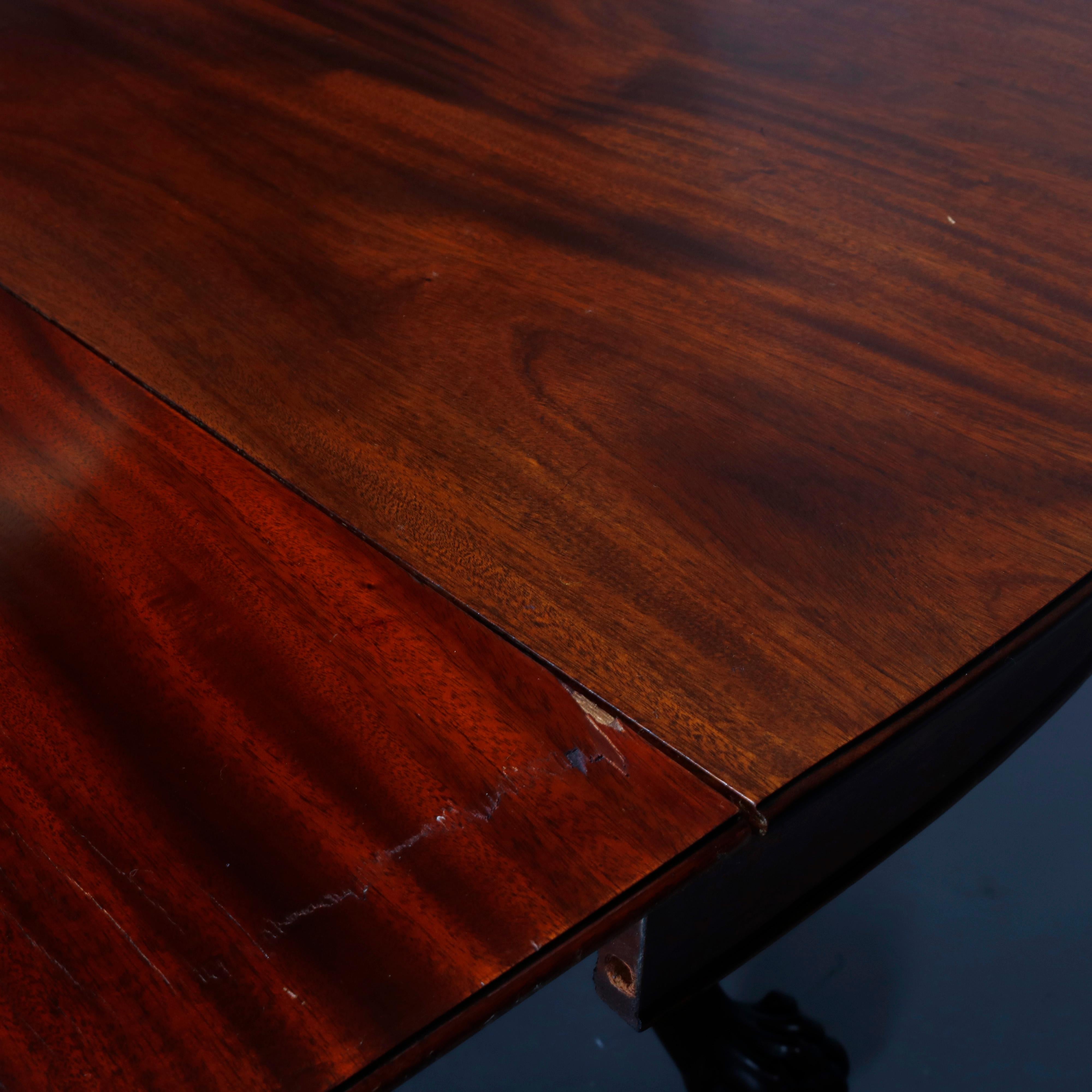 Antique Horner School Mahogany Claw Foot Dining Table with Eight Leaves c1890 4
