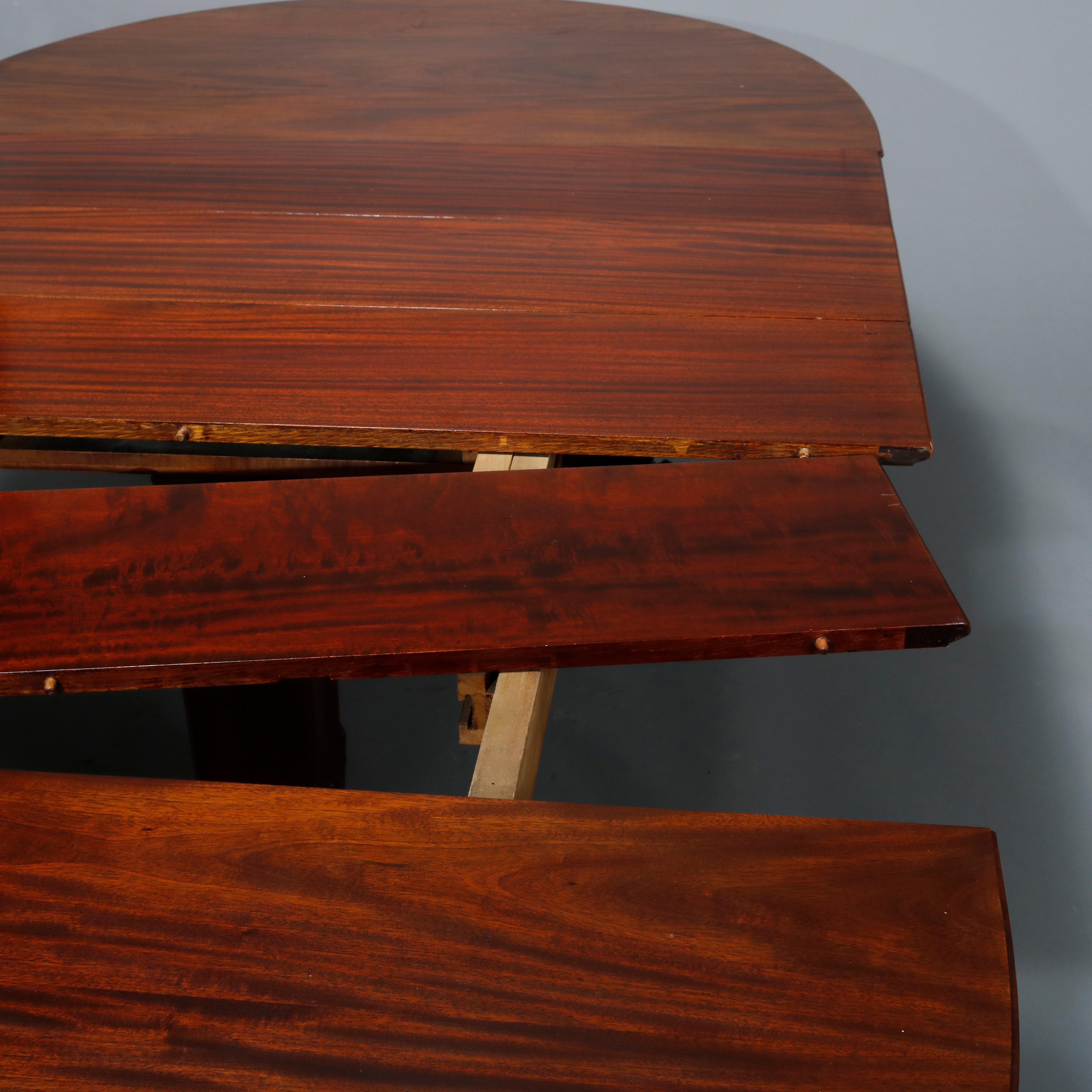 Antique Horner School Mahogany Claw Foot Dining Table with Eight Leaves c1890 6
